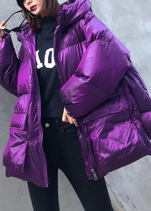  New purple Parkas for women plus size winter hooded pockets outwear -  - DYAVOR® 