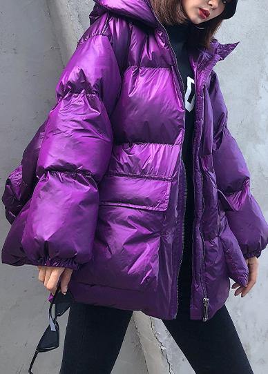  New purple Parkas for women plus size winter hooded pockets outwear -  - DYAVOR® 