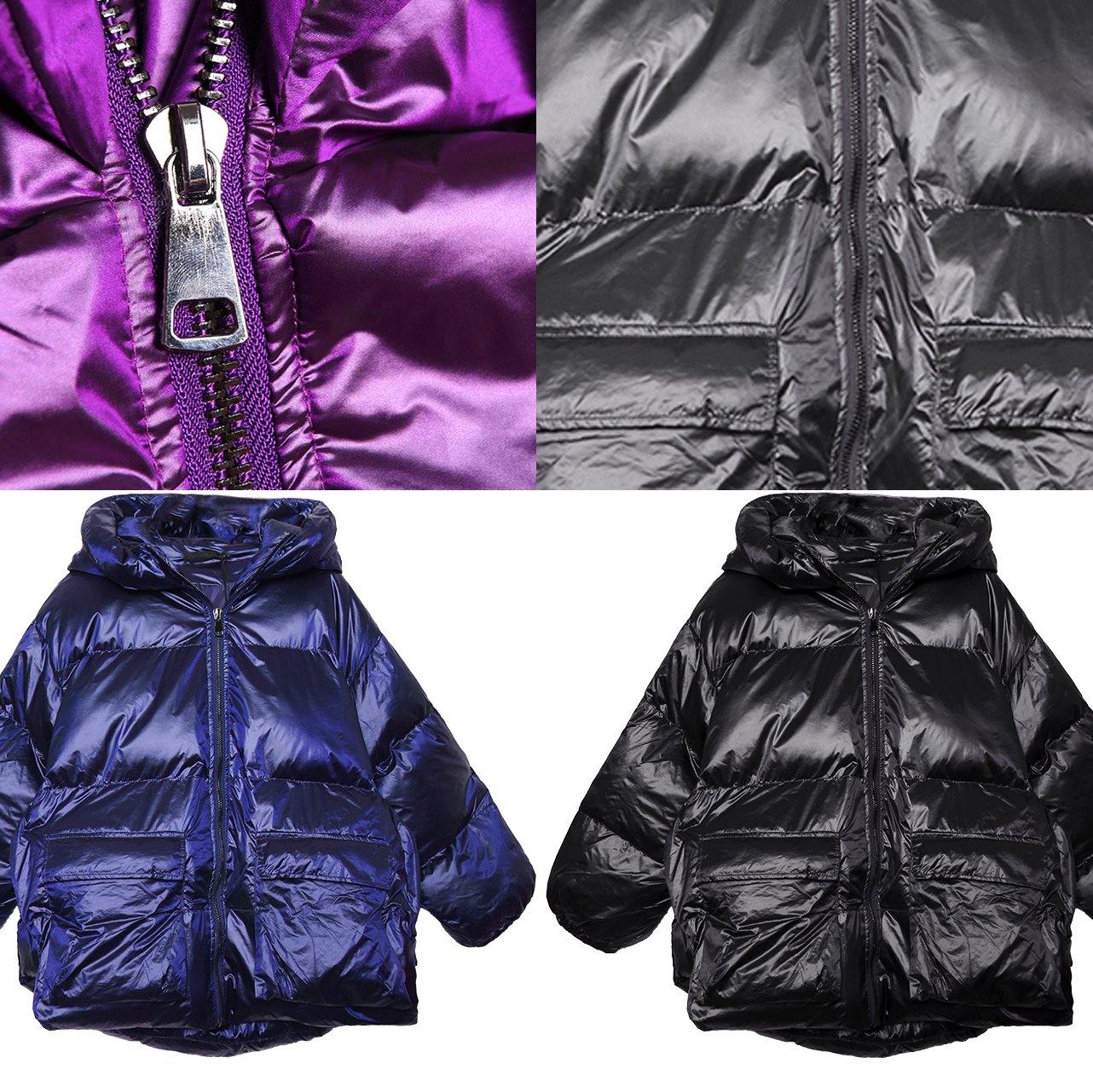  New purple Parkas for women plus size winter hooded pockets outwear -  - DYAVOR® 
