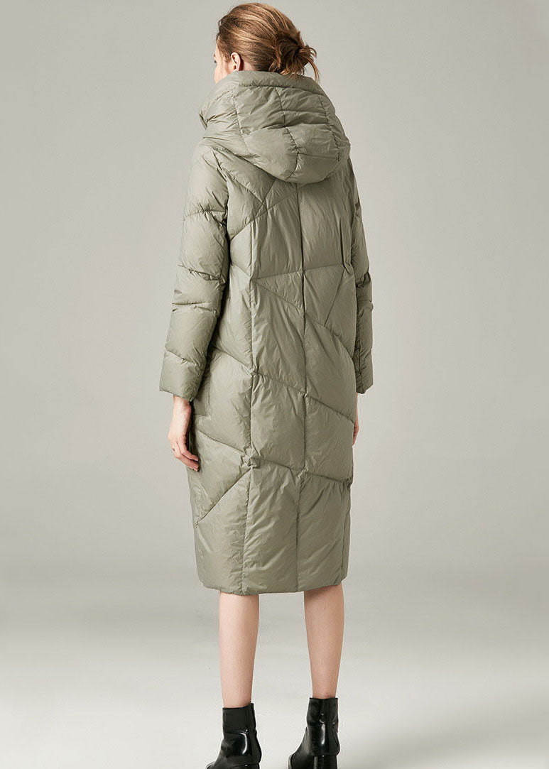  Organic Green Hooded Pockets Button Warm Duck Down Canada Goose Jacket Winter - Down Jackets - DYAVOR® 
