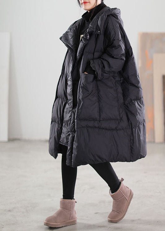  Plus Size Black Hooded Oversized Thick Duck Down Jackets Winter - Down Jackets - DYAVOR® 