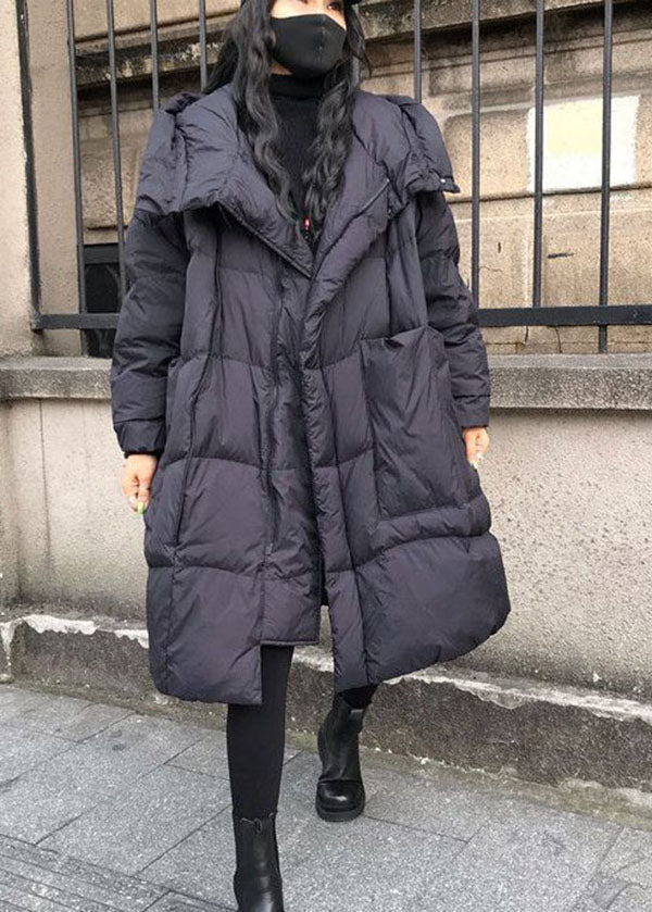  Plus Size Black Hooded Oversized Thick Duck Down Jackets Winter - Down Jackets - DYAVOR® 