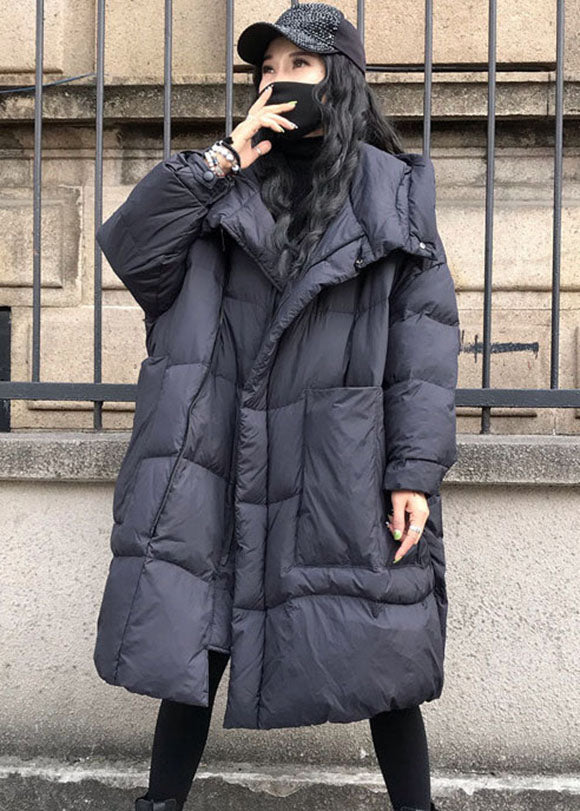  Plus Size Black Hooded Oversized Thick Duck Down Jackets Winter - Down Jackets - DYAVOR® 