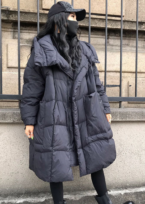 Plus Size Black Hooded Oversized Thick Duck Down Jackets Winter - Down Jackets - DYAVOR® 