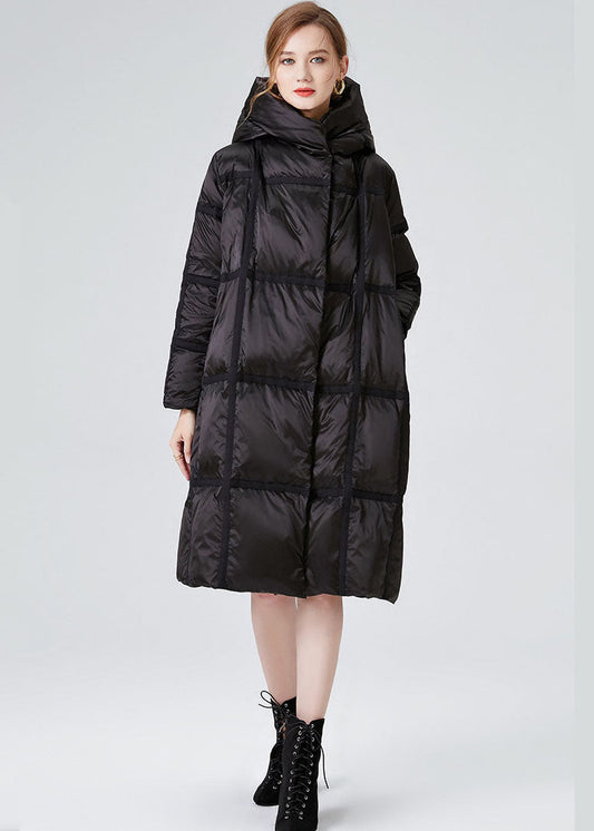  Plus Size Black Hooded Zip Up Duck Down Jacket In Winter - Down Jackets - DYAVOR® 