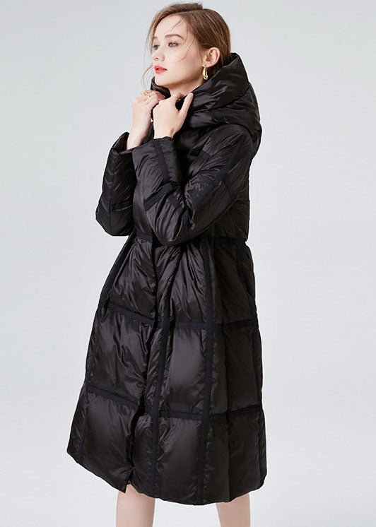  Plus Size Black Hooded Zip Up Duck Down Jacket In Winter - Down Jackets - DYAVOR® 