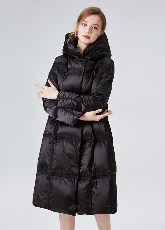  Plus Size Black Hooded Zip Up Duck Down Jacket In Winter - Down Jackets - DYAVOR® 