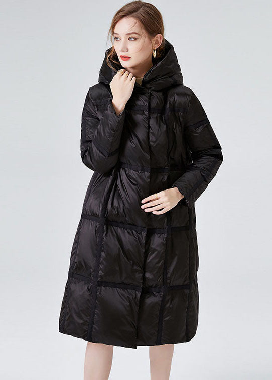  Plus Size Black Hooded Zip Up Duck Down Jacket In Winter - Down Jackets - DYAVOR® 
