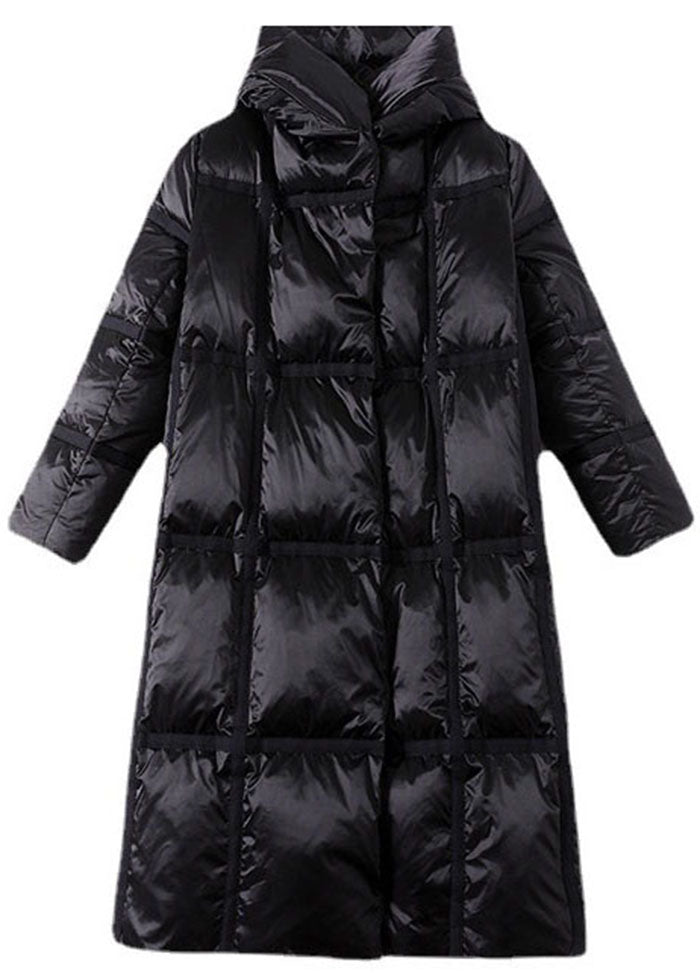  Plus Size Black Hooded Zip Up Duck Down Jacket In Winter - Down Jackets - DYAVOR® 