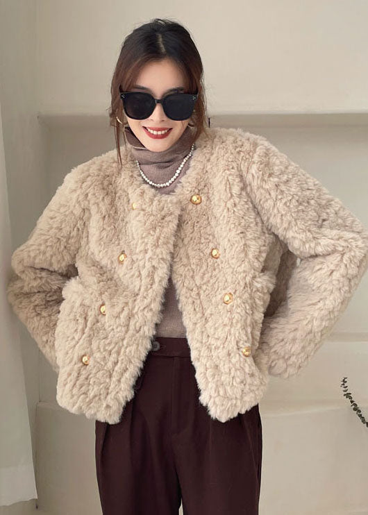 Plus Size Khaki Pockets Faux Fur Winter Coats Winter - Down Jackets - DYAVOR® 