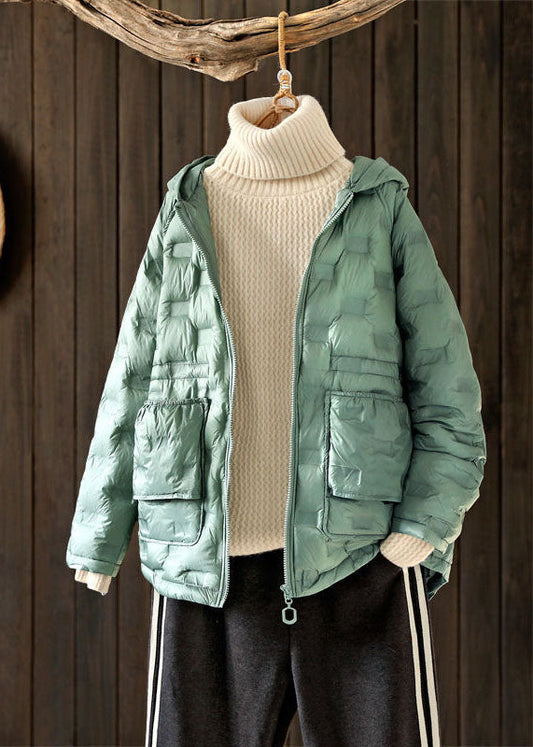  Plus Size Pink Hooded Zippered Duck Down Winter Coats Winter - Down Jackets - DYAVOR® 