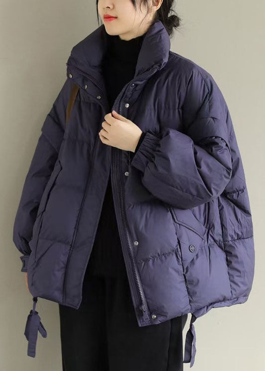  Purple Casual Duck Down Winter Coats Zip Up Winter - Down Jackets - DYAVOR® 