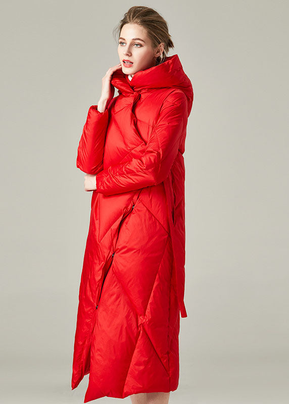 Red Thick Duck Down Puffers Jackets Lace Up  Winter - Down Jackets - DYAVOR® 
