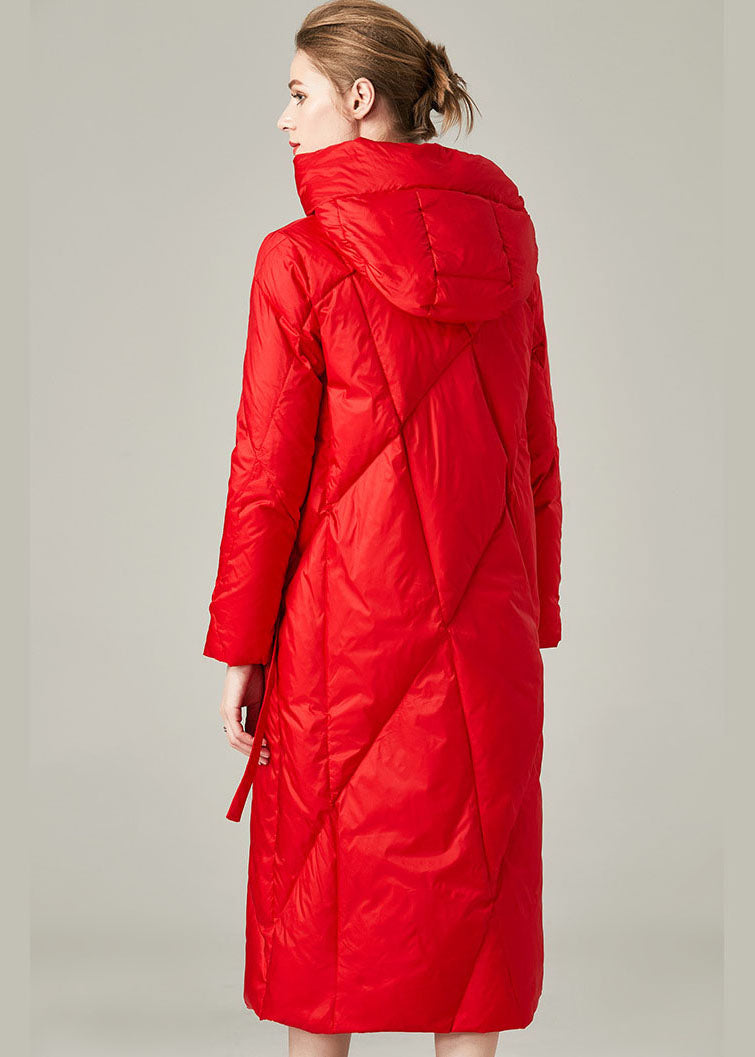  Red Thick Duck Down Puffers Jackets Lace Up  Winter - Down Jackets - DYAVOR® 