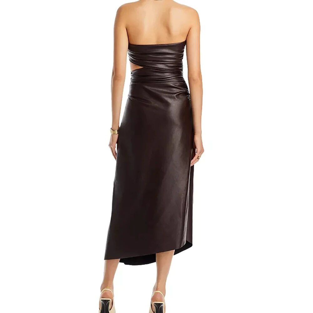  Chic Strapless Leather Dress - Dresses - DYAVOR® 