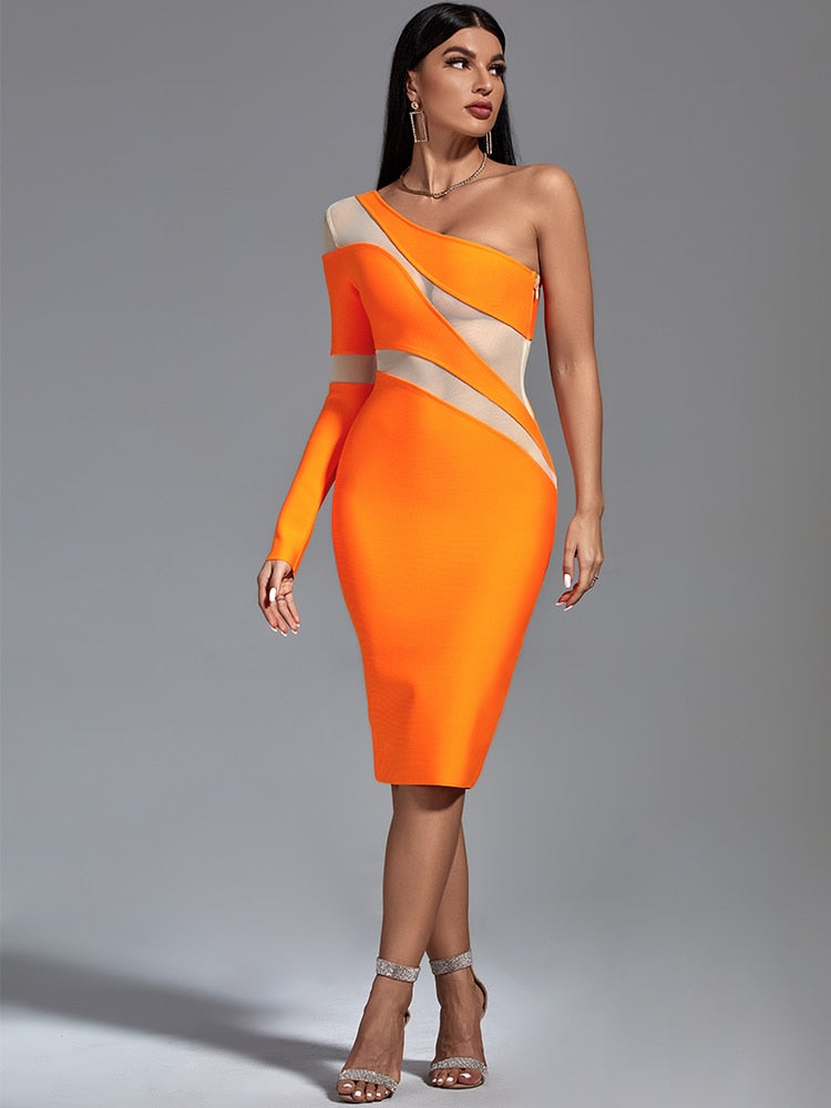 Orange Bodycon Dress