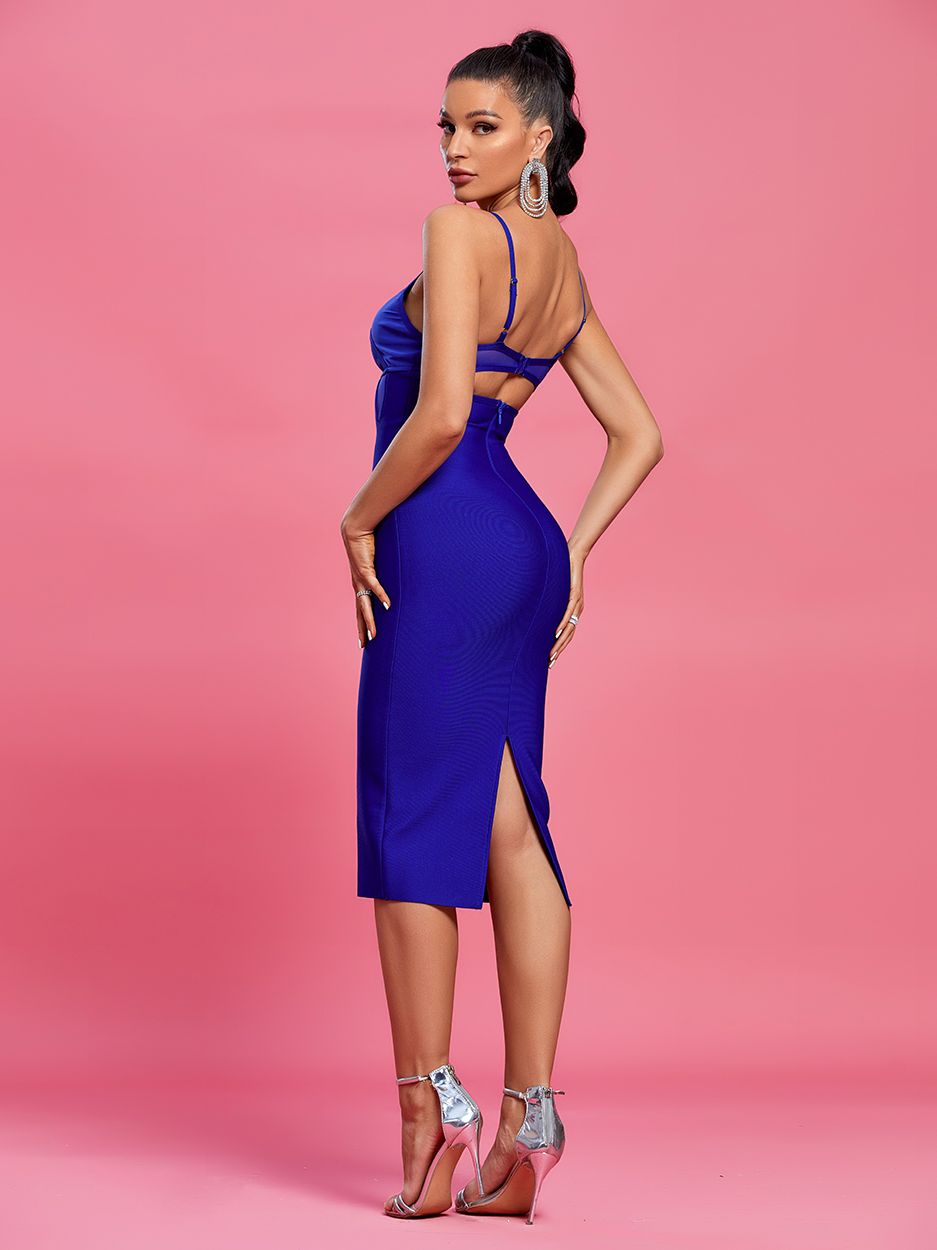 Blue Midi Bandage Dress