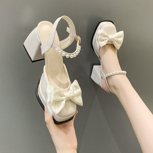  New Women Fashion High Heels Womens Spring Korean Style Versatile Closed Toe Sandals -  - DYAVOR® 