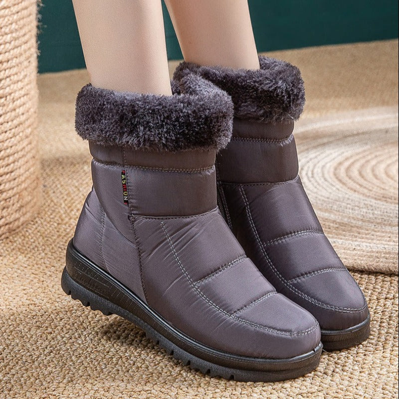  Groovywish Women Casual Fur Snow Boots Nonslip Zipper Orthopedic Shoes -  - DYAVOR® 