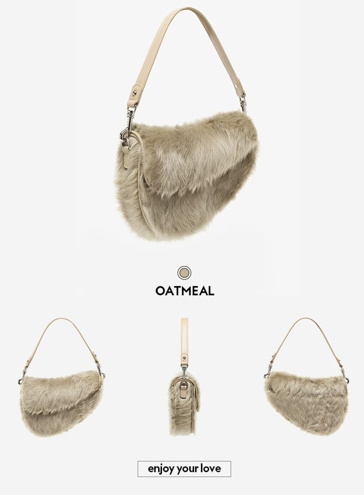  Shearling Women's Shoulder Purse - Hand Bag - DYAVOR® 