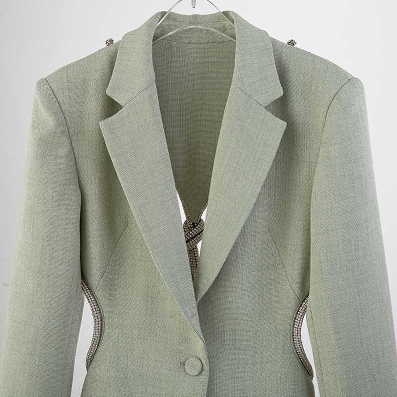  Green Backless Diamond Blazer -  - DYAVOR® 