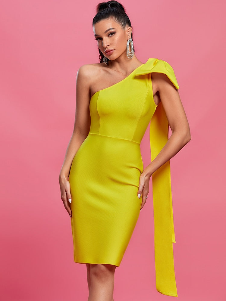 Elegant One-Shoulder Midi Dress