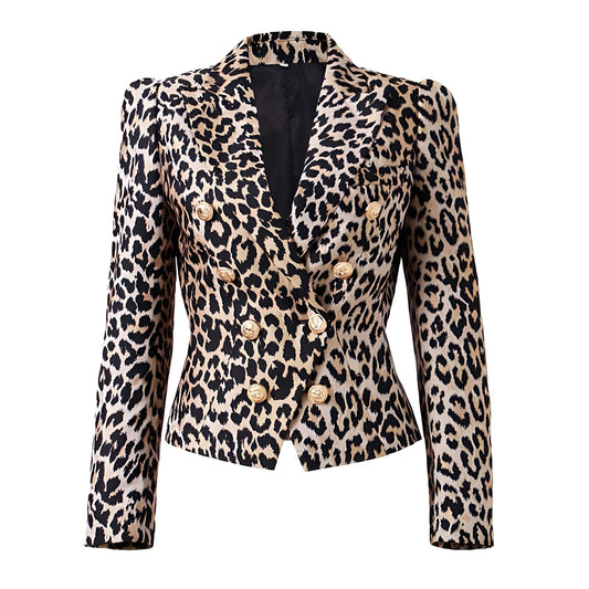  The Leopard Slim Fit Blazer - 0 - DYAVOR® 
