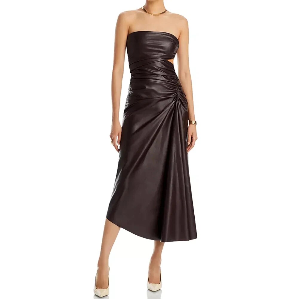  Chic Strapless Leather Dress - Dresses - DYAVOR® 