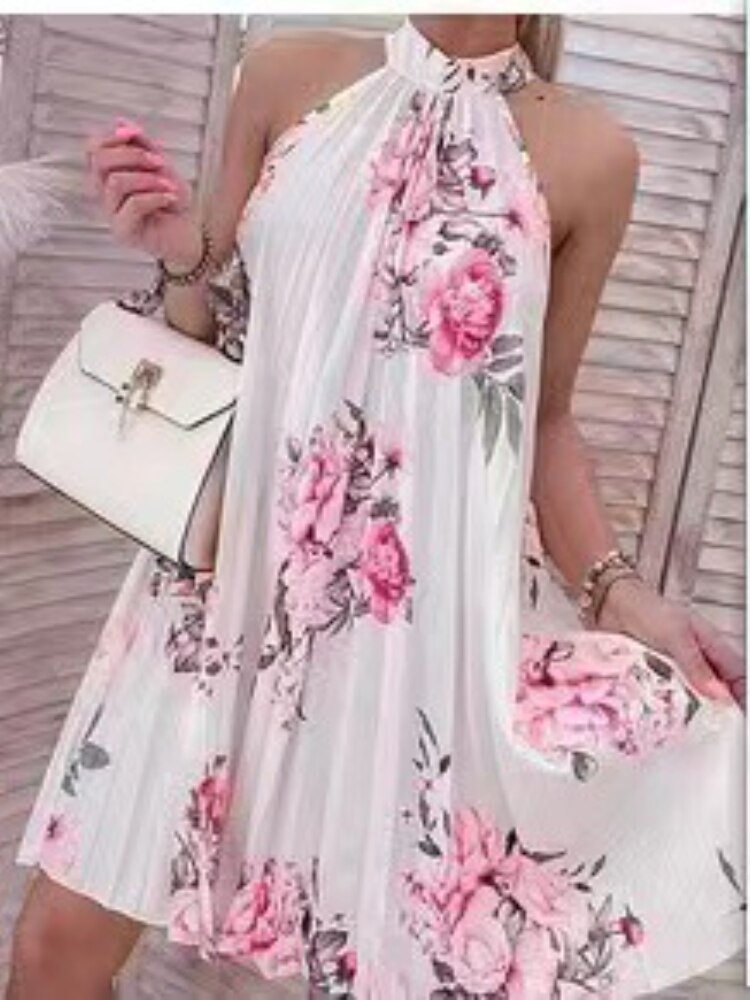  Formal Dresses New Sleeveless Backless Sexy Dress for Summer Stylish Printed Short Skirt Formal Occasion Dresses Woman Clothing -  - DYAVOR® 