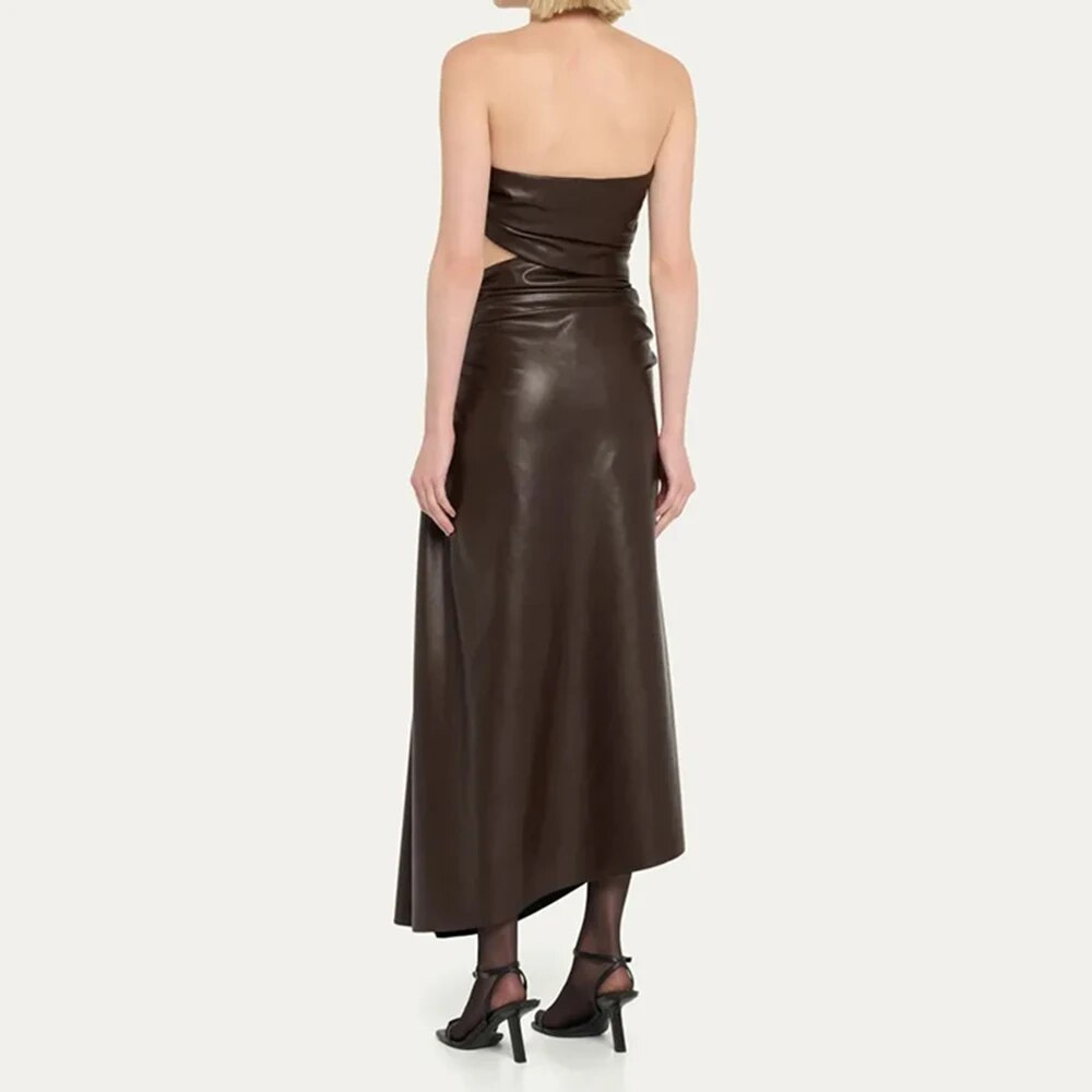  Chic Strapless Leather Dress - Dresses - DYAVOR® 