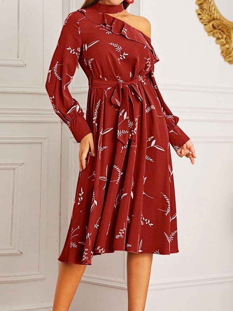 New Long Sleeve Dress Small Fragrance Chiffon Skirt Fashion Holiday Style Long Dress Women Dress Streetwear Dresses Sexy Dress