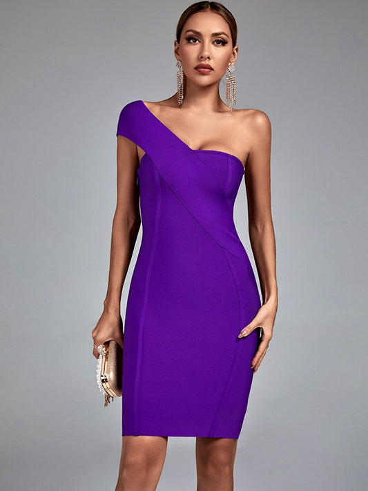 Women Purple Bodycon Evening Dress