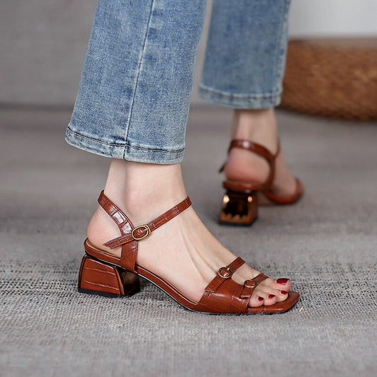  Women's Sandals Genuine Leather Buckle Strap -  - DYAVOR® 