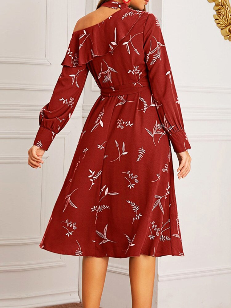 New Long Sleeve Dress Small Fragrance Chiffon Skirt Fashion Holiday Style Long Dress Women Dress Streetwear Dresses Sexy Dress