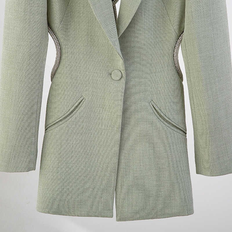  Green Backless Diamond Blazer -  - DYAVOR® 