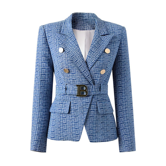  The Bey Long Sleeve Belted Blazer - 0 - DYAVOR® 