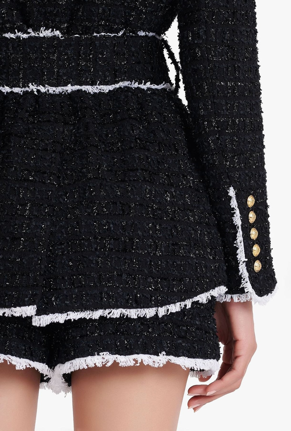  Tweed Blazer with Belt -  - DYAVOR® 