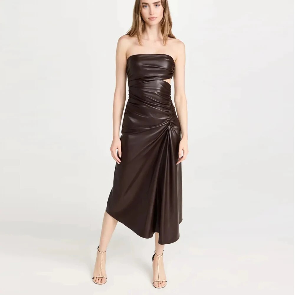  Chic Strapless Leather Dress - Dresses - DYAVOR® 