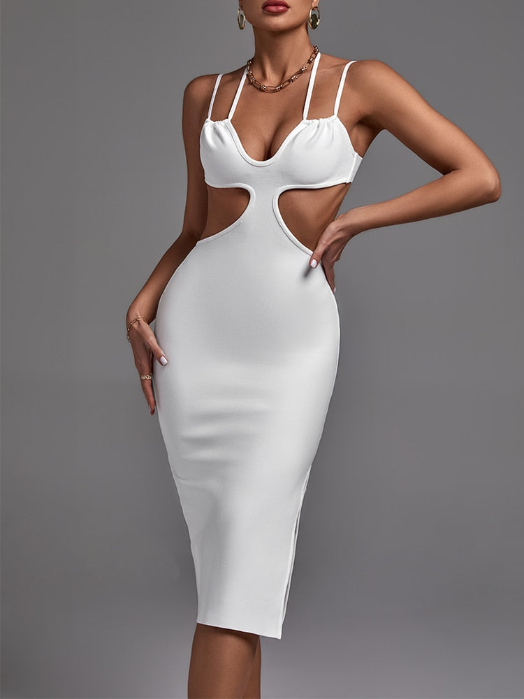 Sleeveless White Bandage Dress