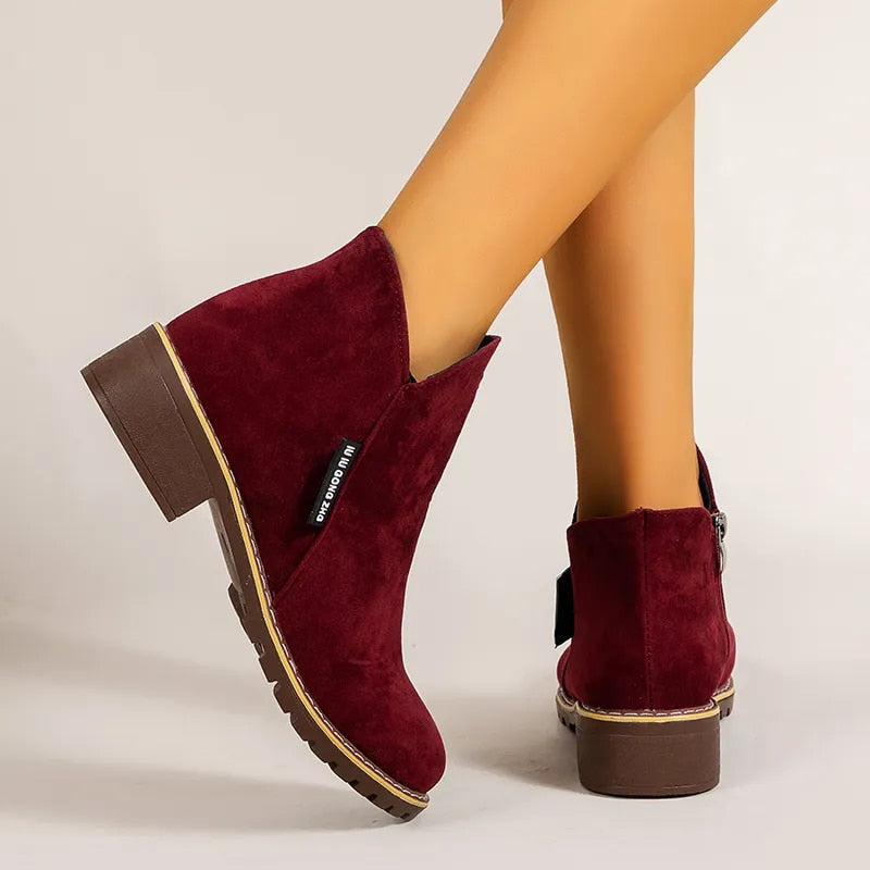  GRW Orthopedic Women Ankle Boots Suede Warm Zipper NonSkid Fashion Designed -  - DYAVOR® 