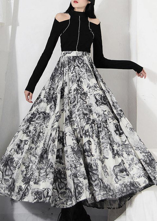  Simple Print Patchwork Summer Chiffon Skirts - Skirts - DYAVOR® 