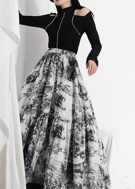  Simple Print Patchwork Summer Chiffon Skirts - Skirts - DYAVOR® 
