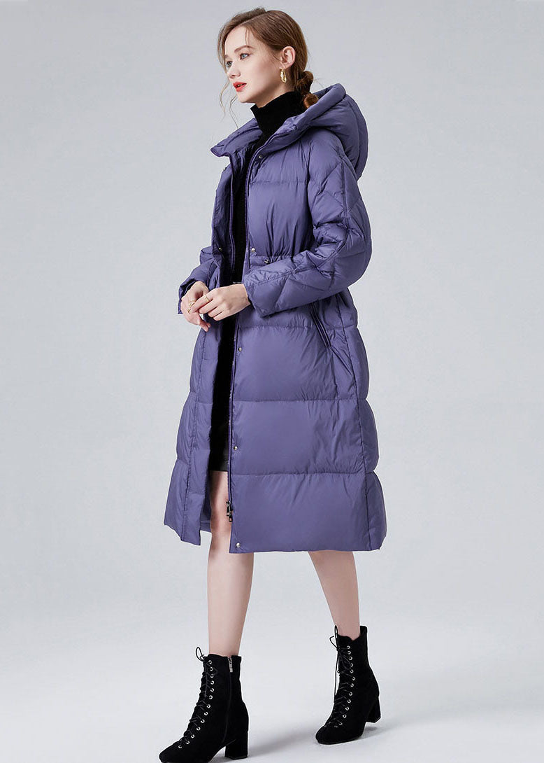  Style Purple Hooded Drawstring Duck Down Puffer Jacket Winter - Down Jackets - DYAVOR® 