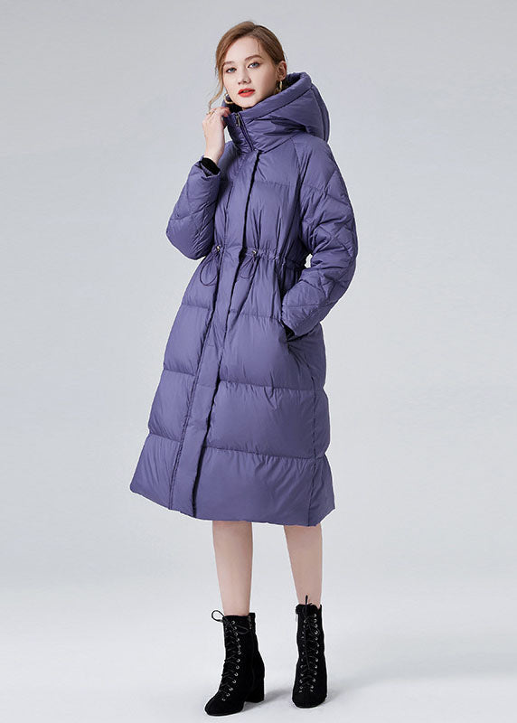  Style Purple Hooded Drawstring Duck Down Puffer Jacket Winter - Down Jackets - DYAVOR® 