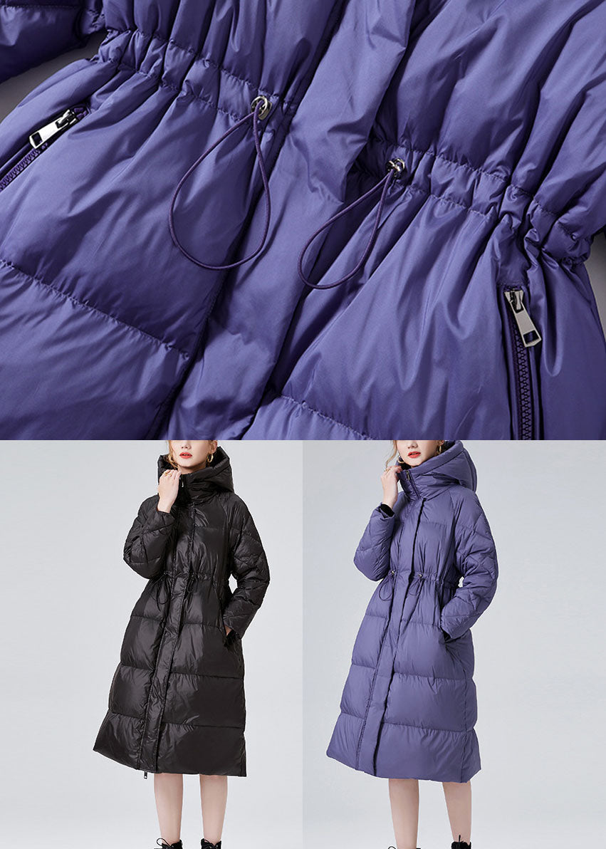  Style Purple Hooded Drawstring Duck Down Puffer Jacket Winter - Down Jackets - DYAVOR® 