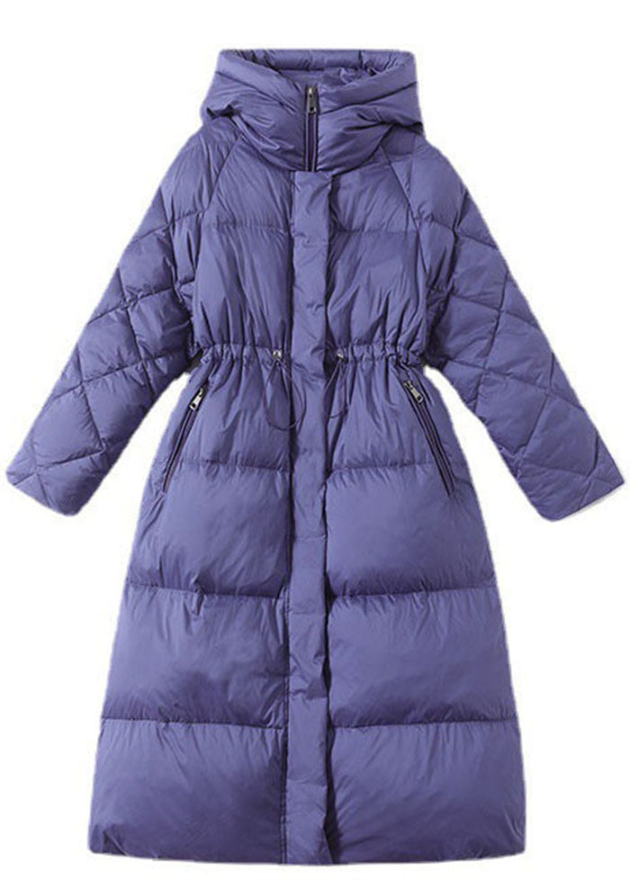  Style Purple Hooded Drawstring Duck Down Puffer Jacket Winter - Down Jackets - DYAVOR® 