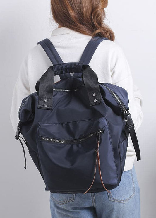  Stylish Navy Zipper Shoulder Bag Cotton Backpack Bag - Backpack Bag - DYAVOR® 