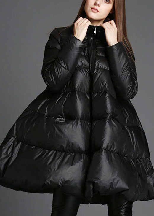  Trendy Black Stand Collar zippered fashion Winter Duck Down Coat - Down Jackets - DYAVOR® 