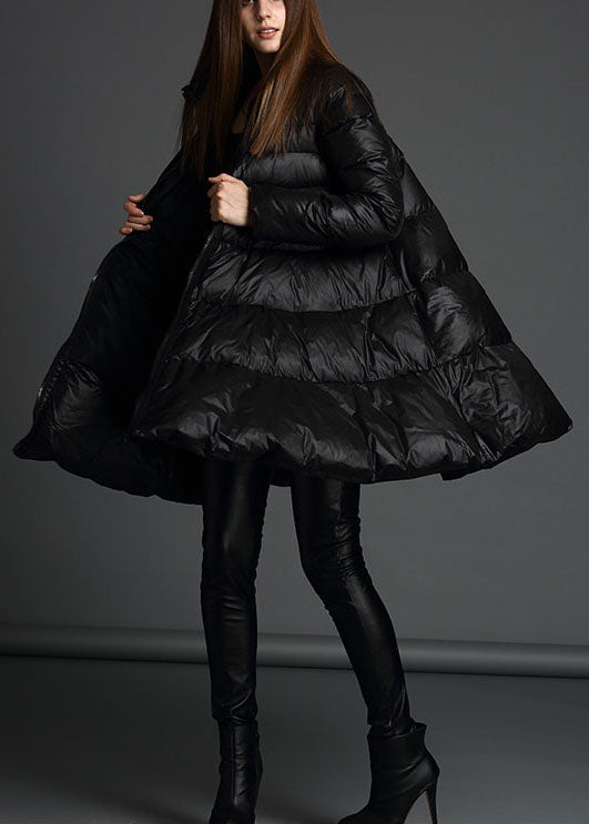  Trendy Black Stand Collar zippered fashion Winter Duck Down Coat - Down Jackets - DYAVOR® 