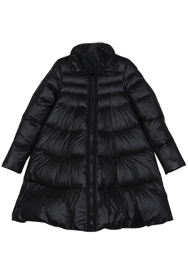  Trendy Black Stand Collar zippered fashion Winter Duck Down Coat - Down Jackets - DYAVOR® 